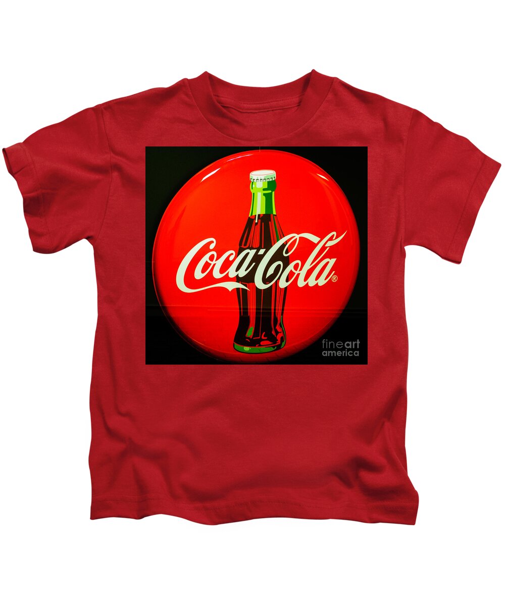 Red Coke Top Kids T-Shirt featuring the photograph Coke Top by Tikvah's Hope