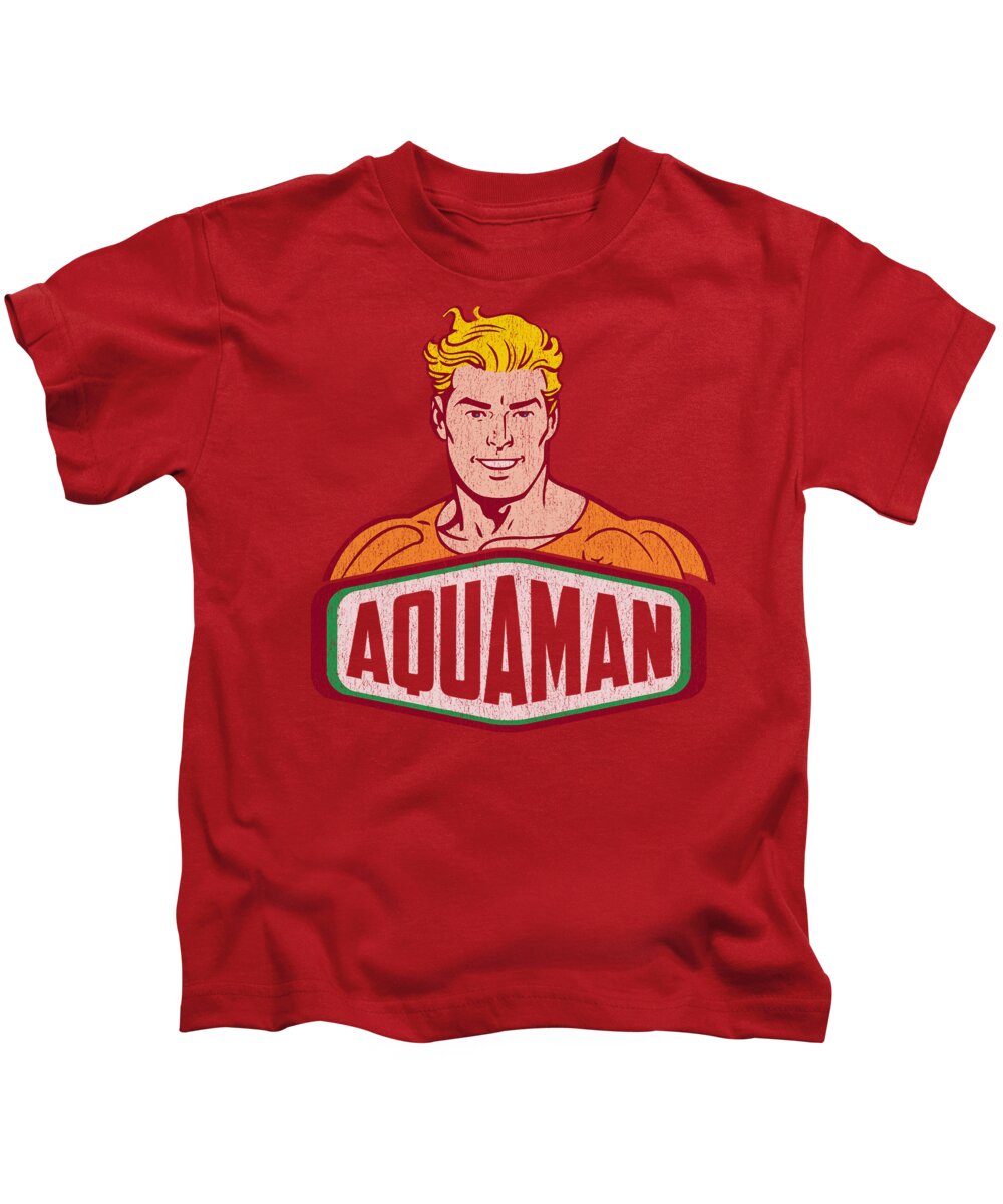 Dc Comics Kids T-Shirt featuring the digital art Dco - Aquaman Sign by Brand A