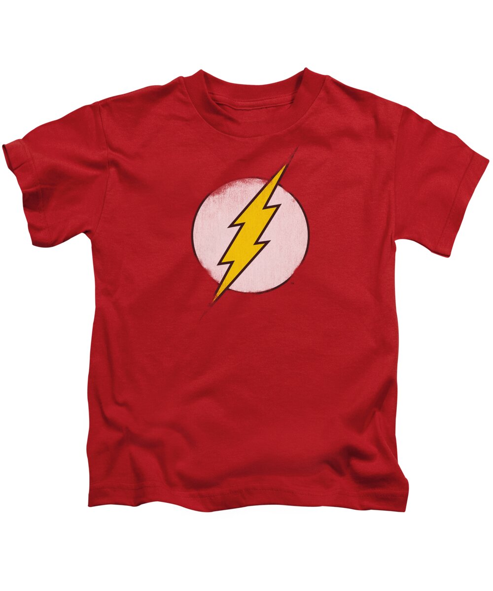 Dc Comics Kids T-Shirt featuring the digital art Dco - Rough Flash Logo by Brand A