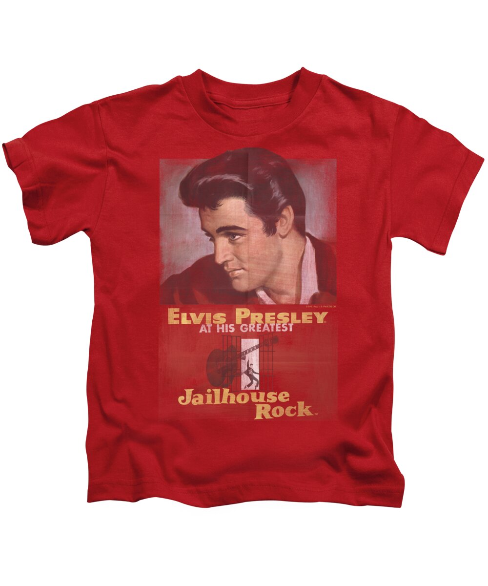 Elvis Kids T-Shirt featuring the digital art Elvis - Jailhouse Rock Poster by Brand A