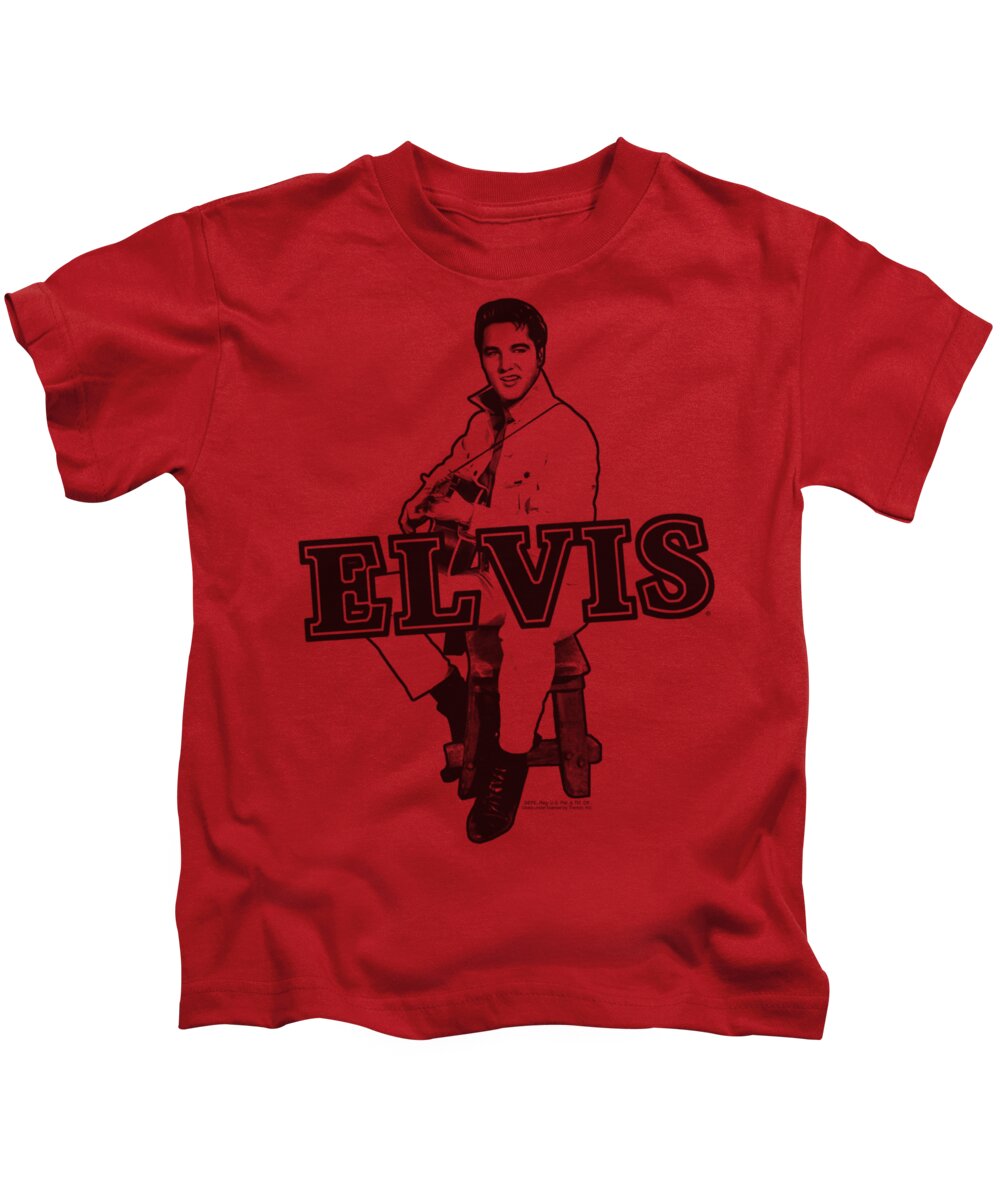Elvis Kids T-Shirt featuring the digital art Elvis - Jamming by Brand A