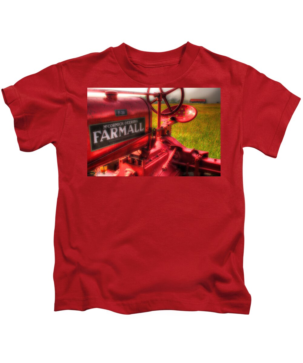 Farmall Tractor Kids T-Shirt featuring the photograph Farmall Morning by Michael Eingle