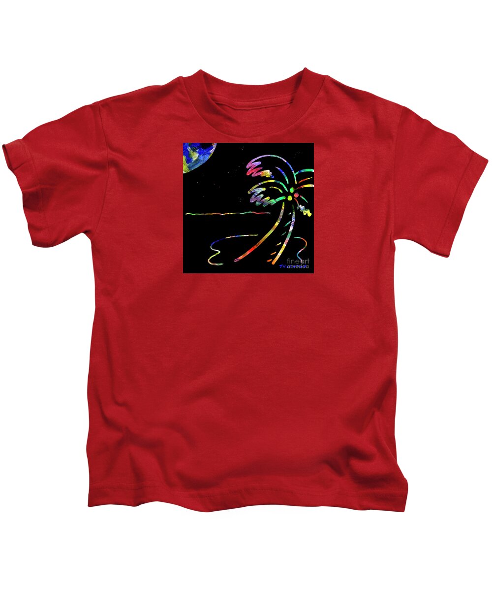 Palm Kids T-Shirt featuring the painting Moonglow by Diane Thornton