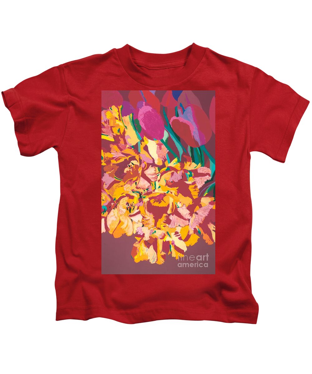 Landscape Kids T-Shirt featuring the painting Fire Bouquet by Allan P Friedlander