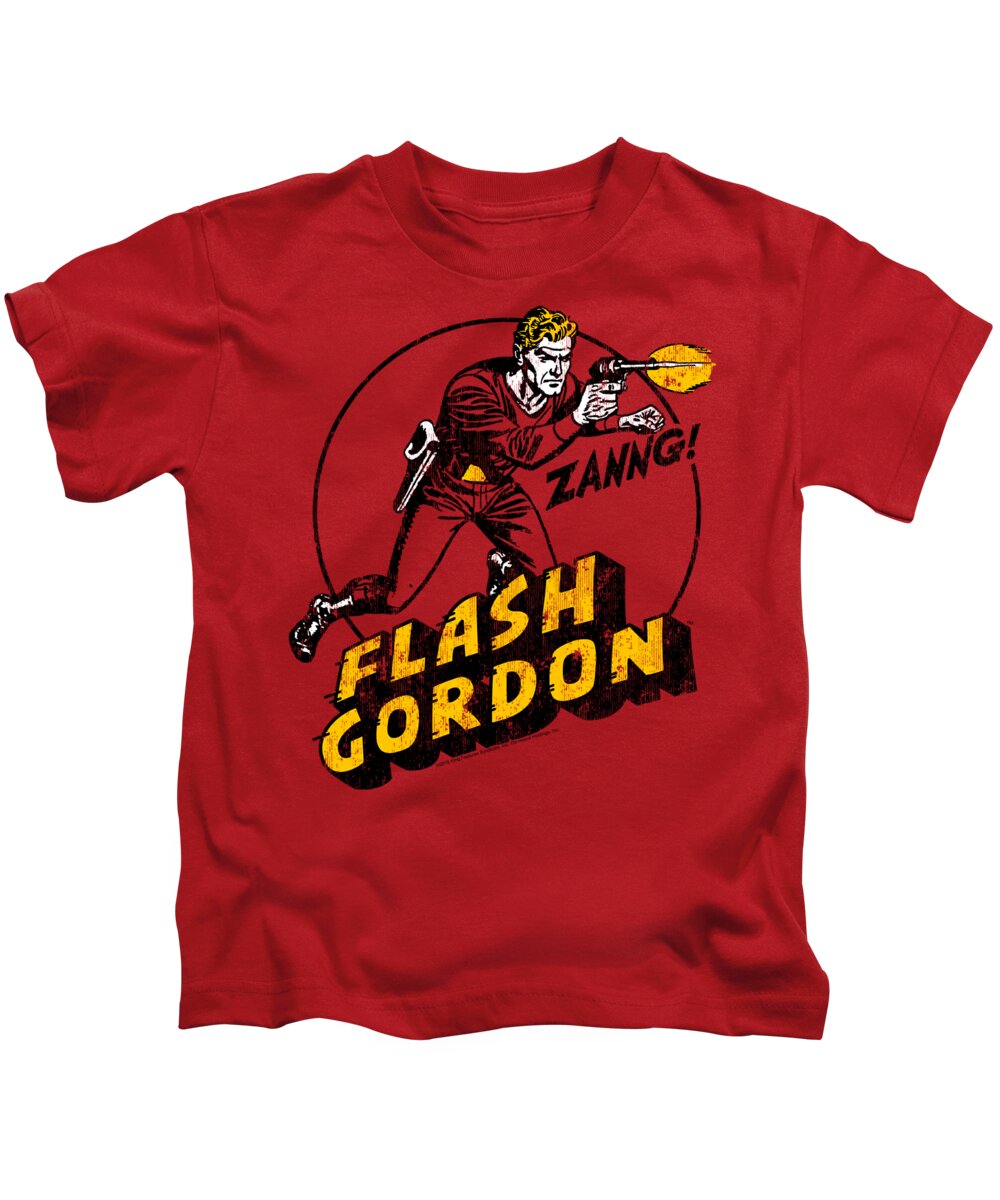  Kids T-Shirt featuring the digital art Flash Gordon - Zang by Brand A