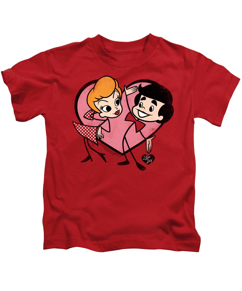  Kids T-Shirt featuring the digital art I Love Lucy - Cartoon Love by Brand A