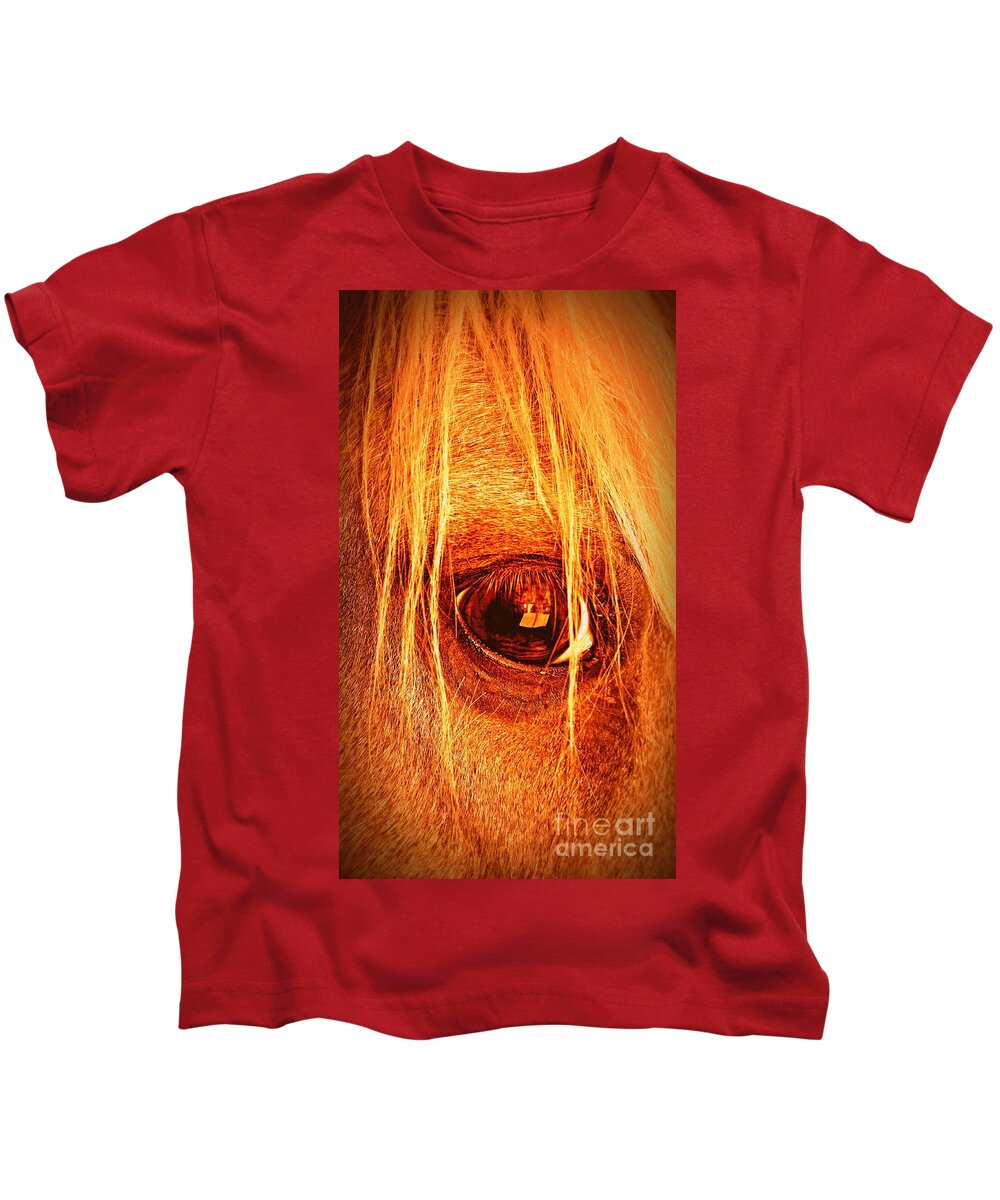 Horse Kids T-Shirt featuring the photograph In the Blink of a Eye by Clare Bevan