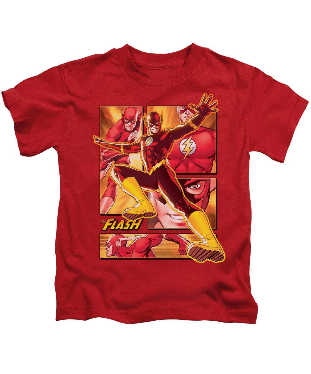 Justice League Of America Kids T-Shirt featuring the digital art Jla - Flash by Brand A
