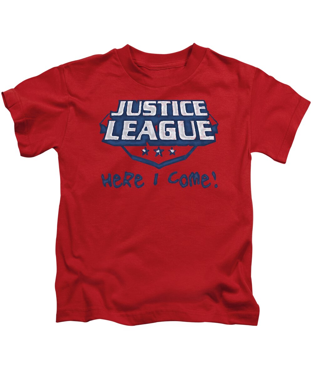  Kids T-Shirt featuring the digital art Jla - Here I Come by Brand A