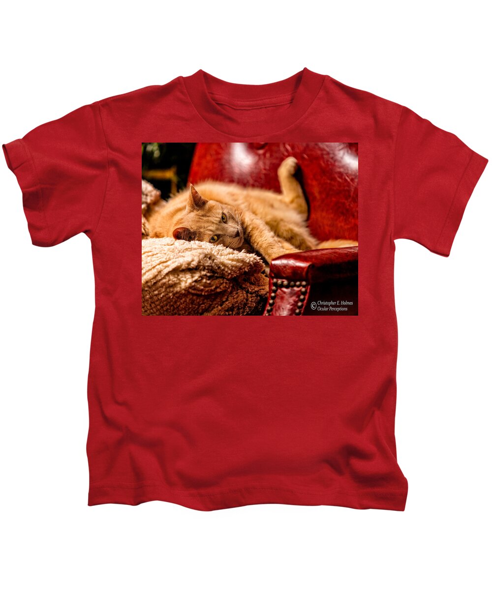 Cat Kids T-Shirt featuring the photograph Just Chillin by Christopher Holmes