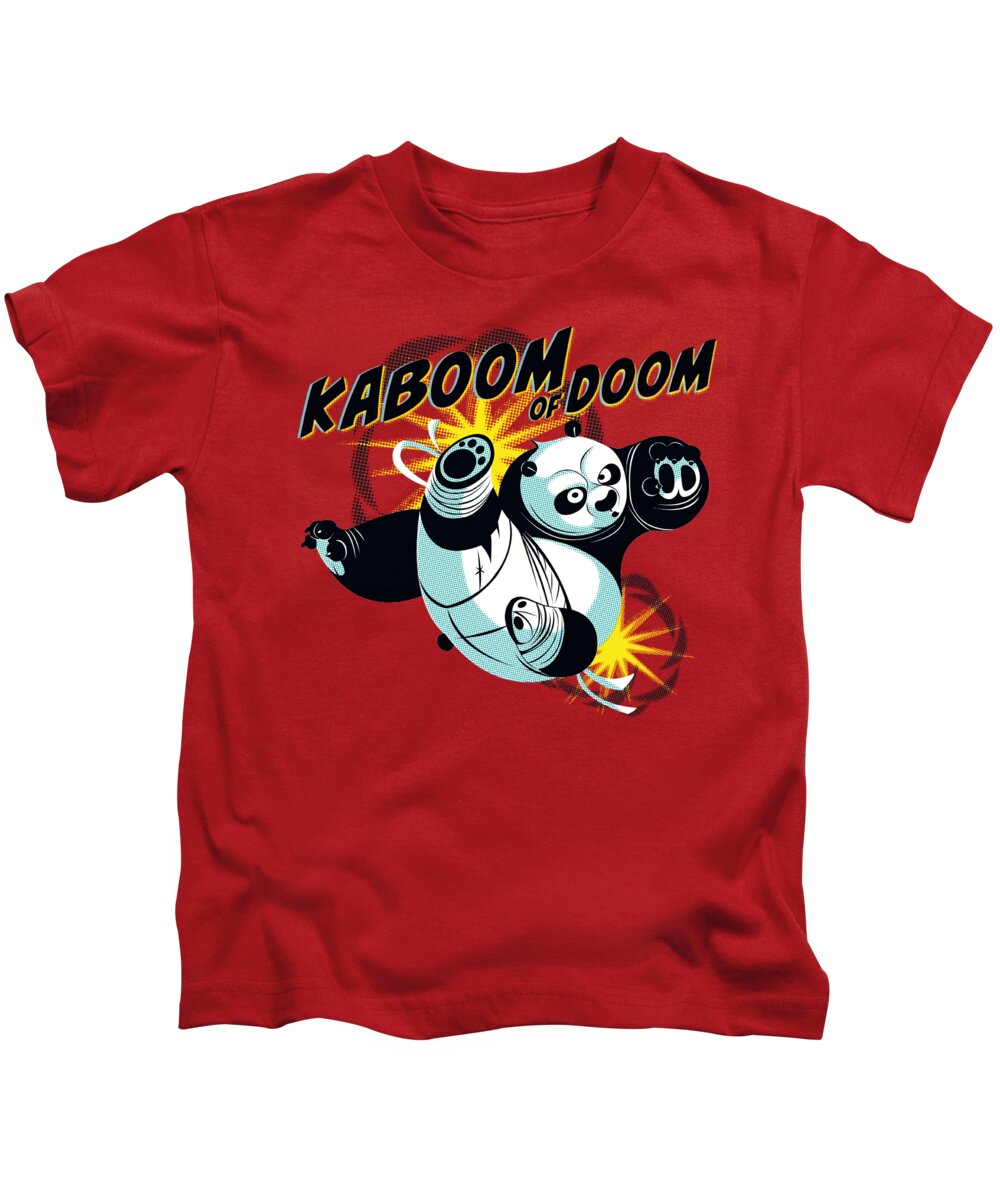  Kids T-Shirt featuring the digital art Kung Fu Panda - Kaboom Of Doom by Brand A