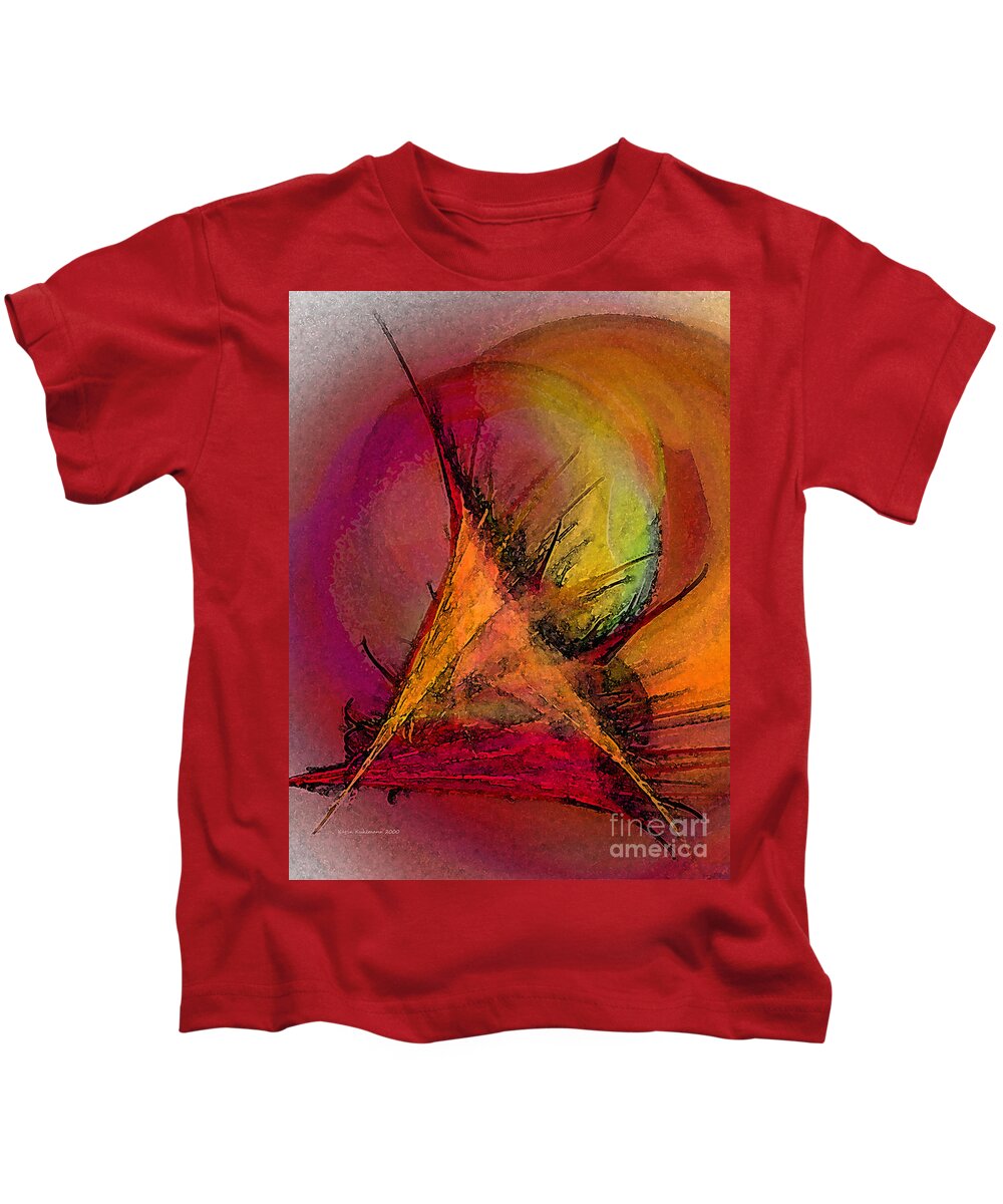Abstract Kids T-Shirt featuring the digital art Moonstruck-Abstract Art by Karin Kuhlmann
