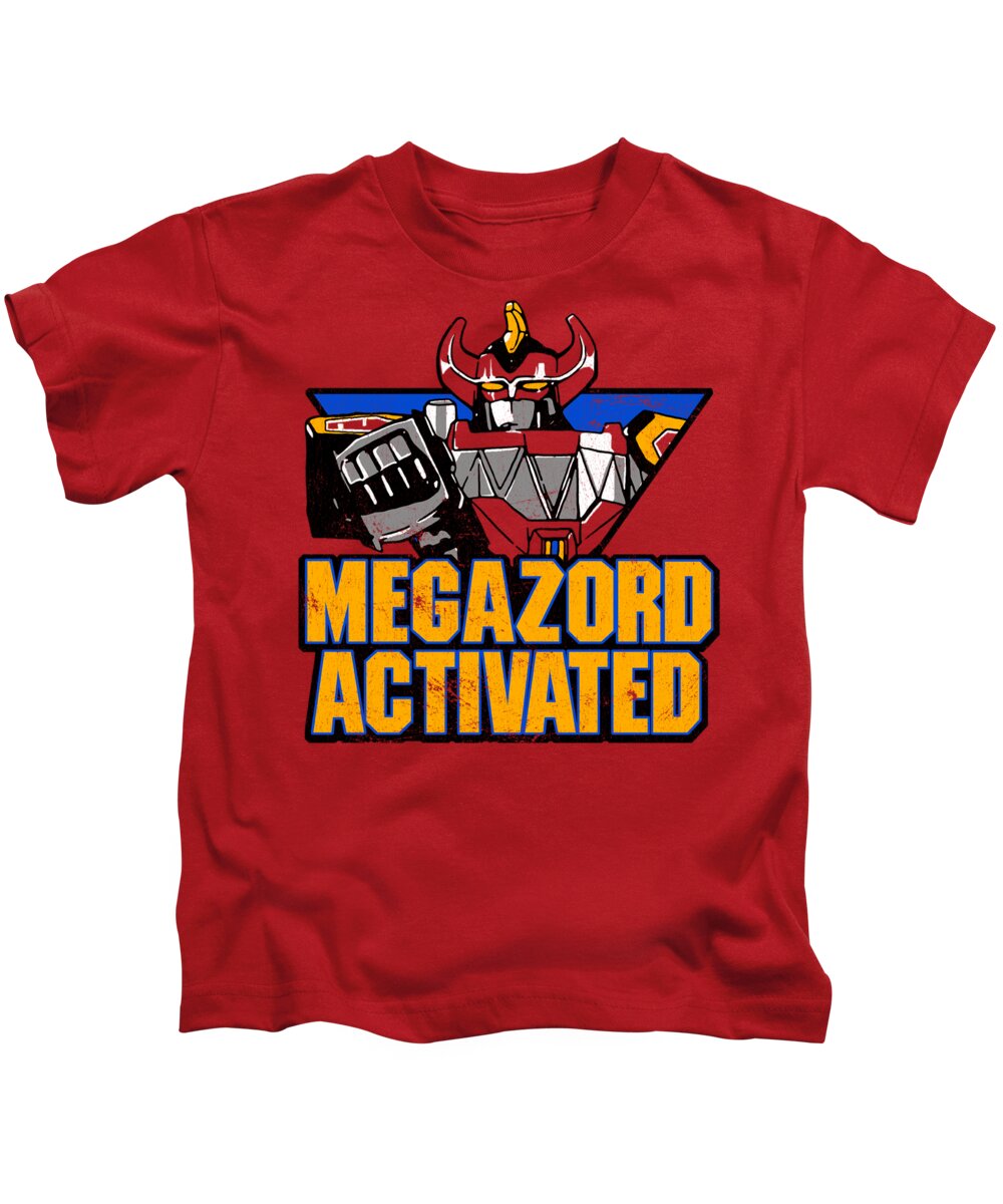  Kids T-Shirt featuring the digital art Power Rangers - Megazord Activated by Brand A
