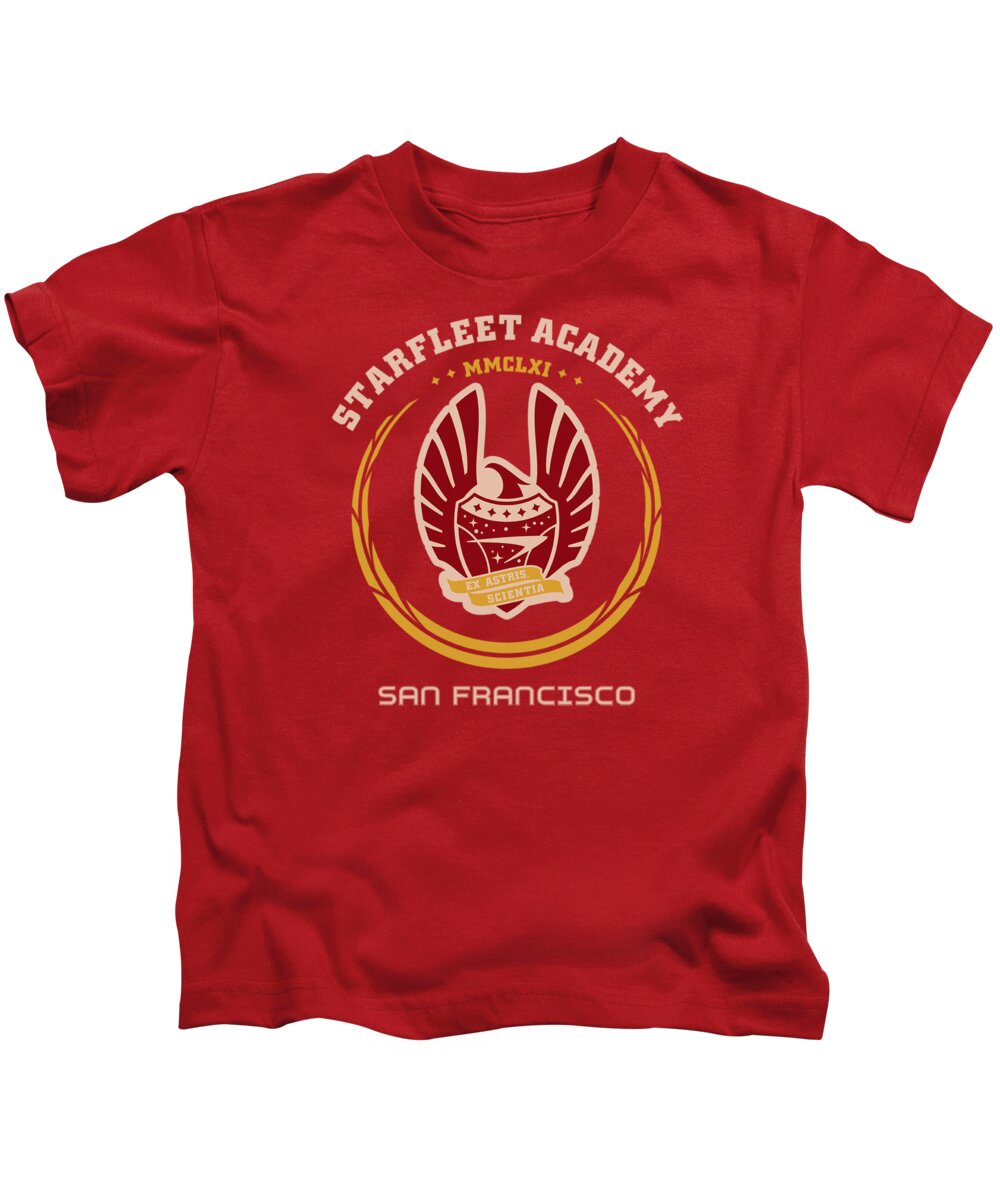 Star Trek Kids T-Shirt featuring the digital art Star Trek - Academy Heraldry by Brand A