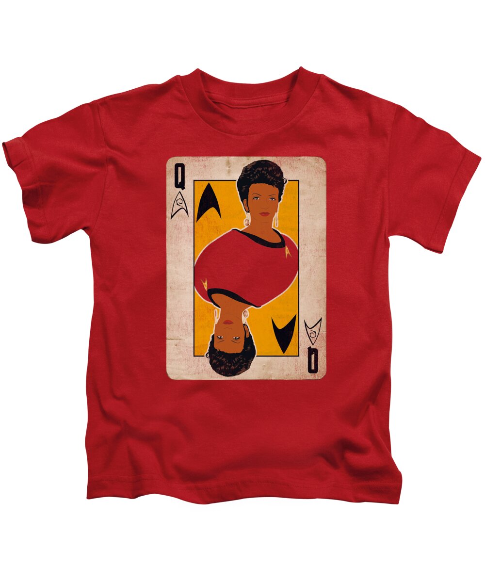  Kids T-Shirt featuring the digital art Star Trek - Tos Queen by Brand A