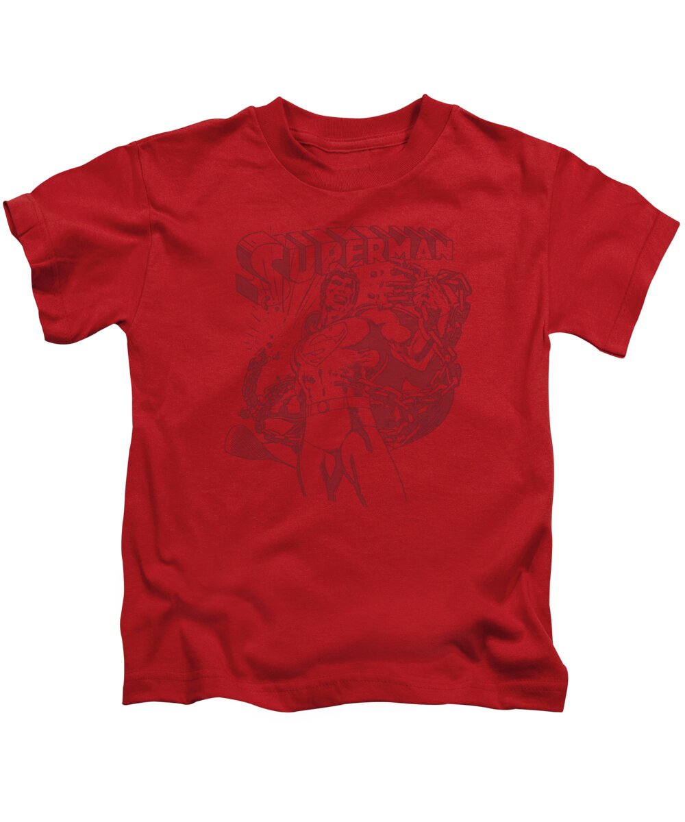 Superman Kids T-Shirt featuring the digital art Superman - Code Red by Brand A