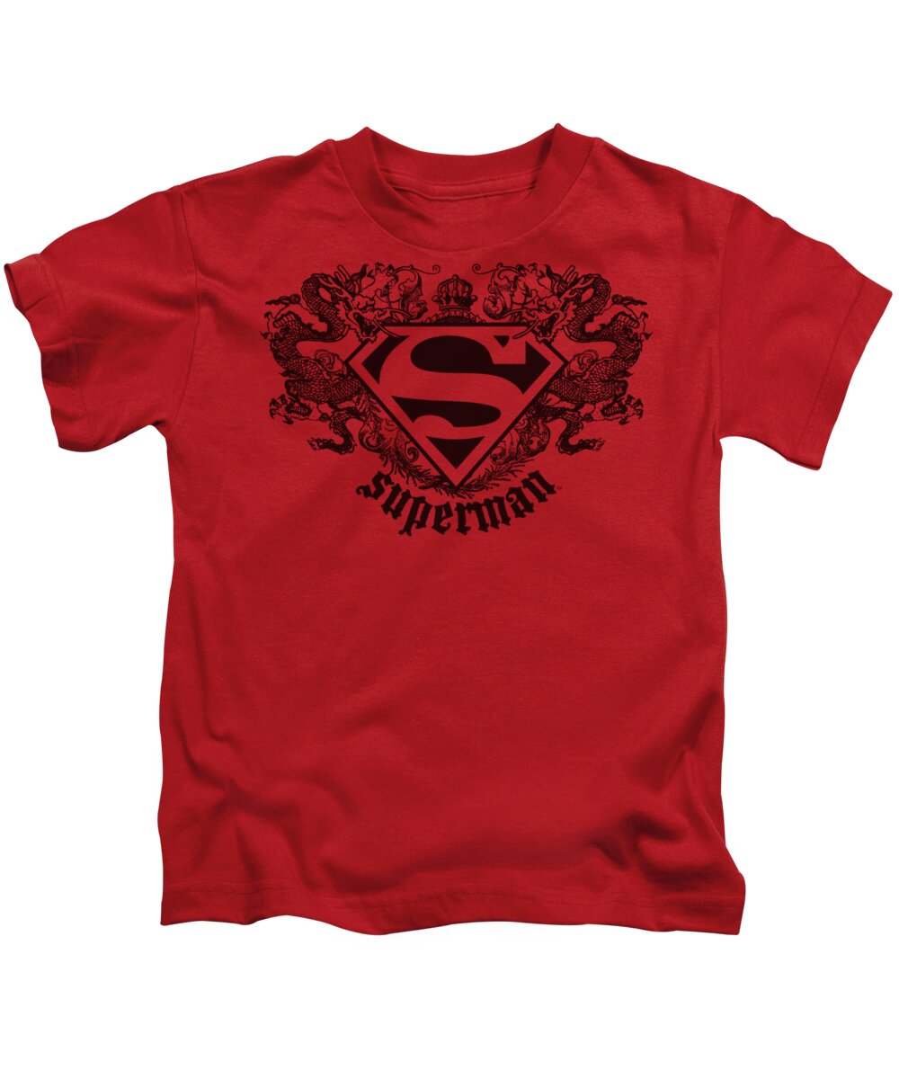 Superman Kids T-Shirt featuring the digital art Superman - Superman Dragon by Brand A