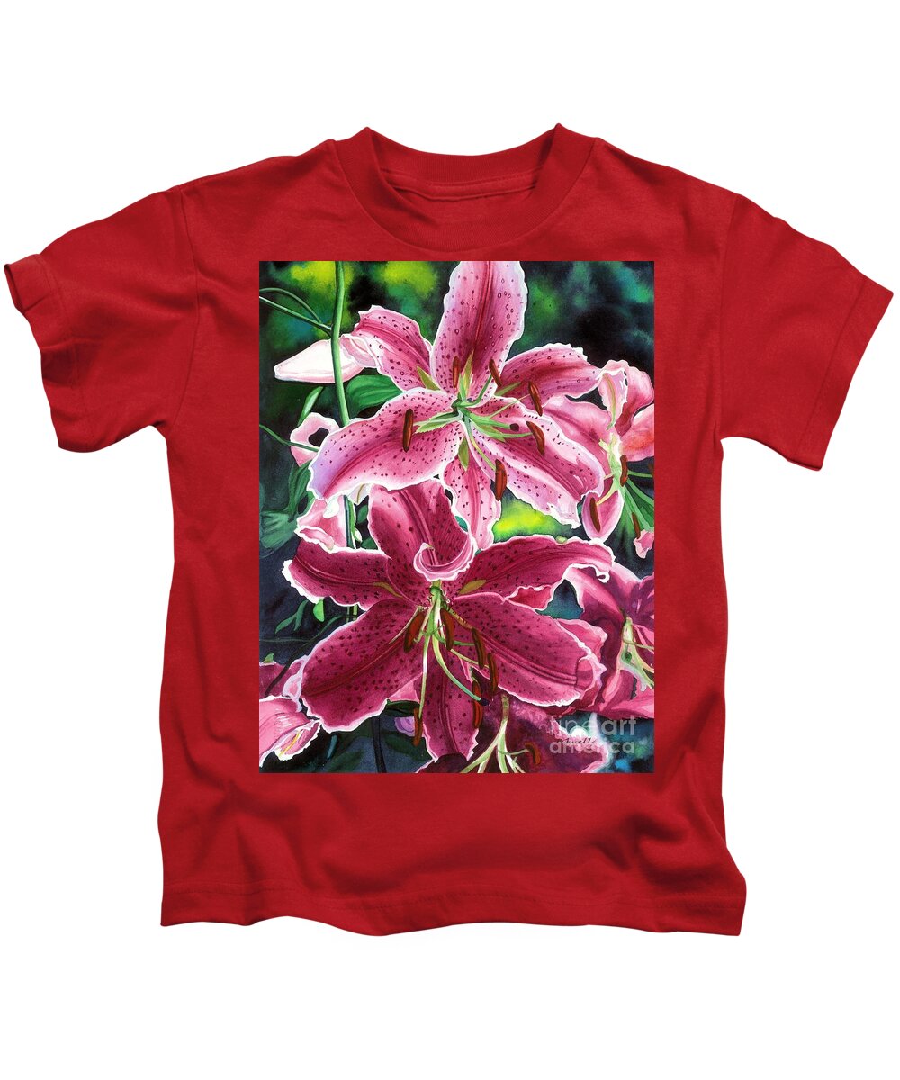 Flowers Kids T-Shirt featuring the painting The Stargazers by Barbara Jewell