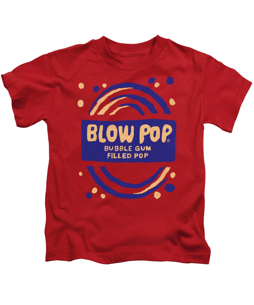 Tootsie Roll Kids T-Shirt featuring the digital art Tootsie Roll - Blow Pop Rough by Brand A