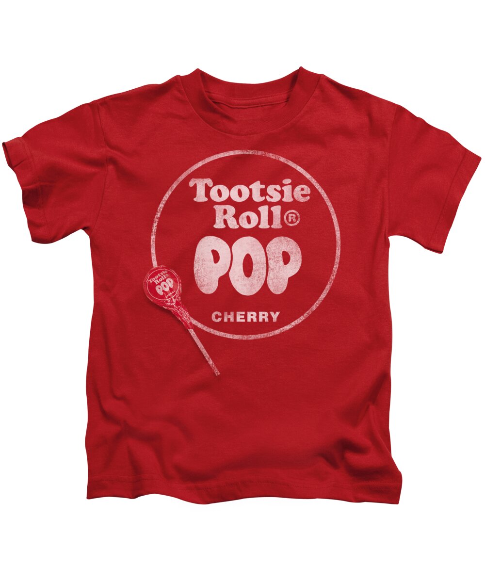 Tootsie Roll Kids T-Shirt featuring the digital art Tootsie Roll - Tootsie Roll Pop Logo by Brand A