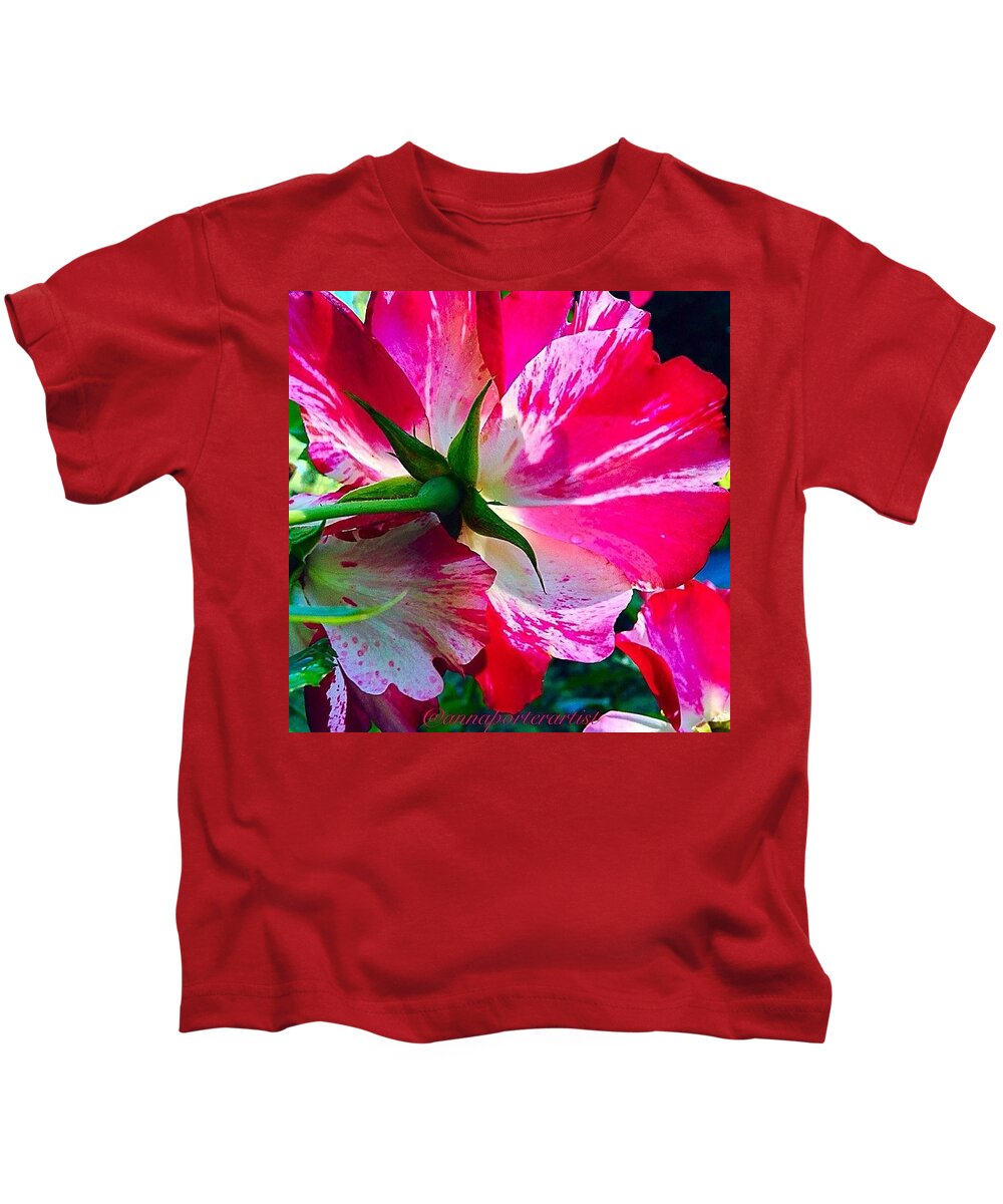 Rosecity Kids T-Shirt featuring the photograph Turning Towards The Light, Two Lovely by Anna Porter
