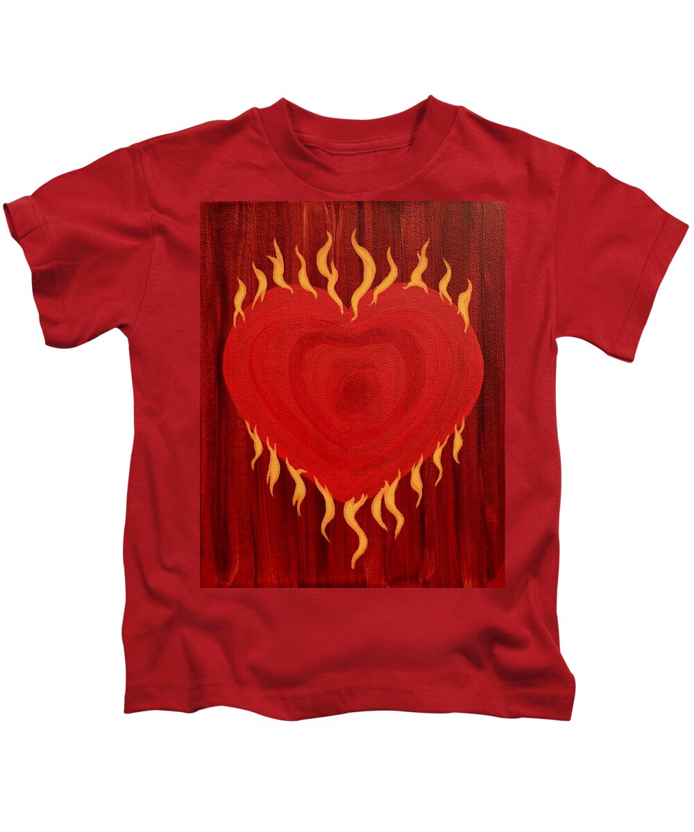 Heart Kids T-Shirt featuring the painting Were Not Our Hearts Burning Within Us by Michele Myers