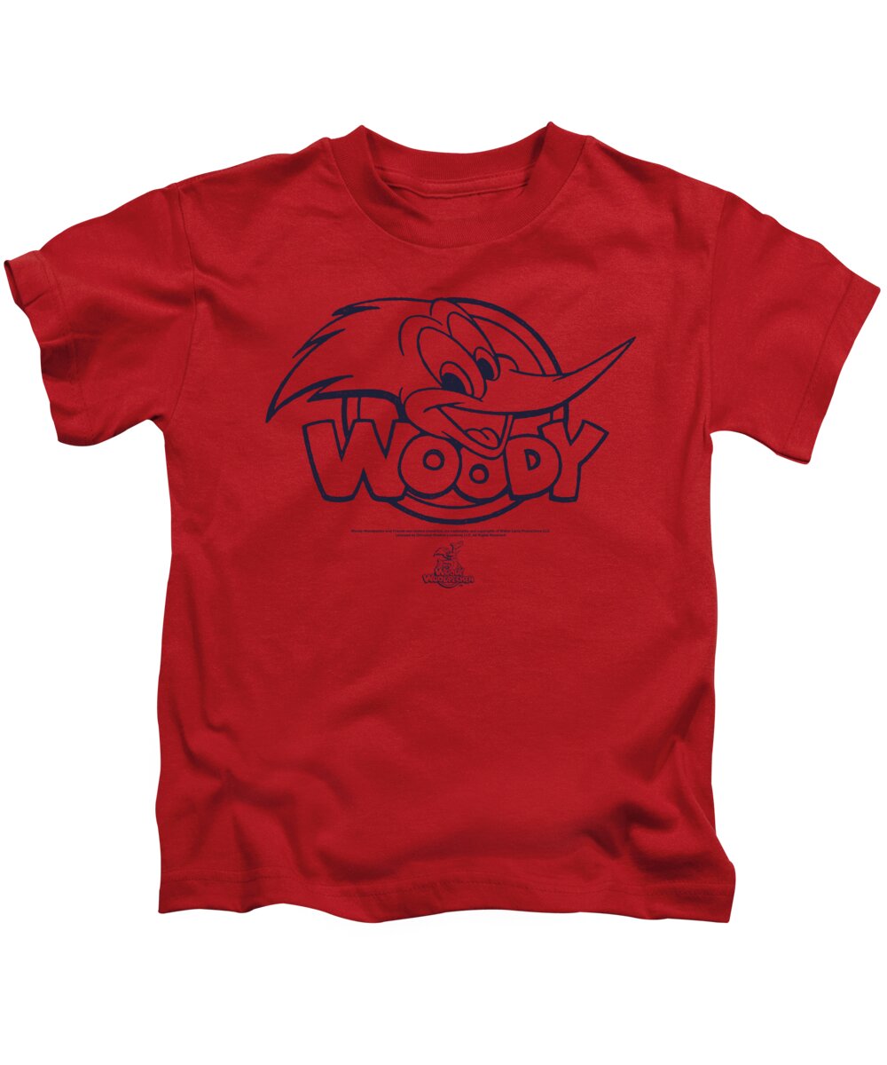  Kids T-Shirt featuring the digital art Woody Woodpecker - Big Head by Brand A