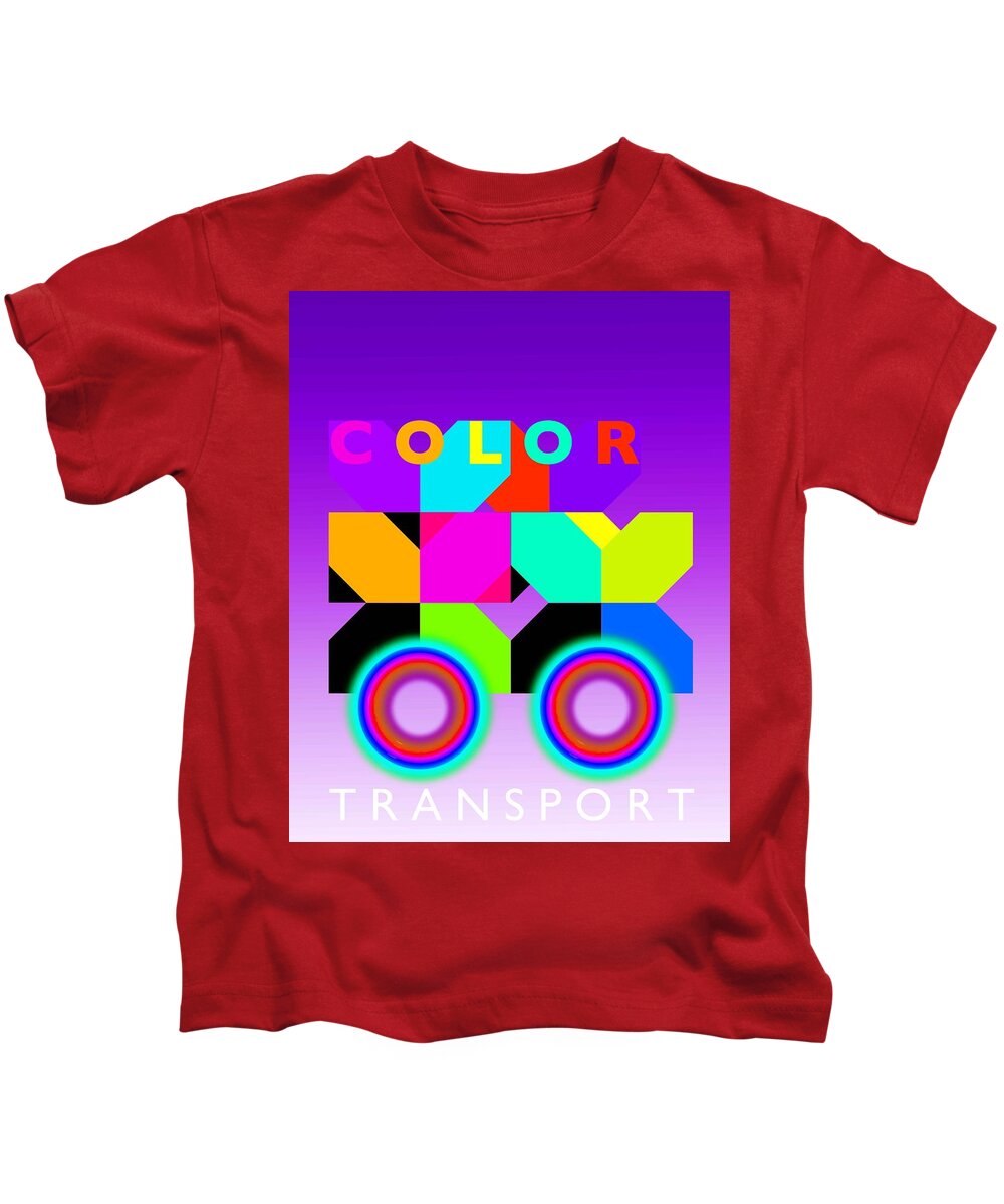 Color Kids T-Shirt featuring the painting Color Wheels by Charles Stuart