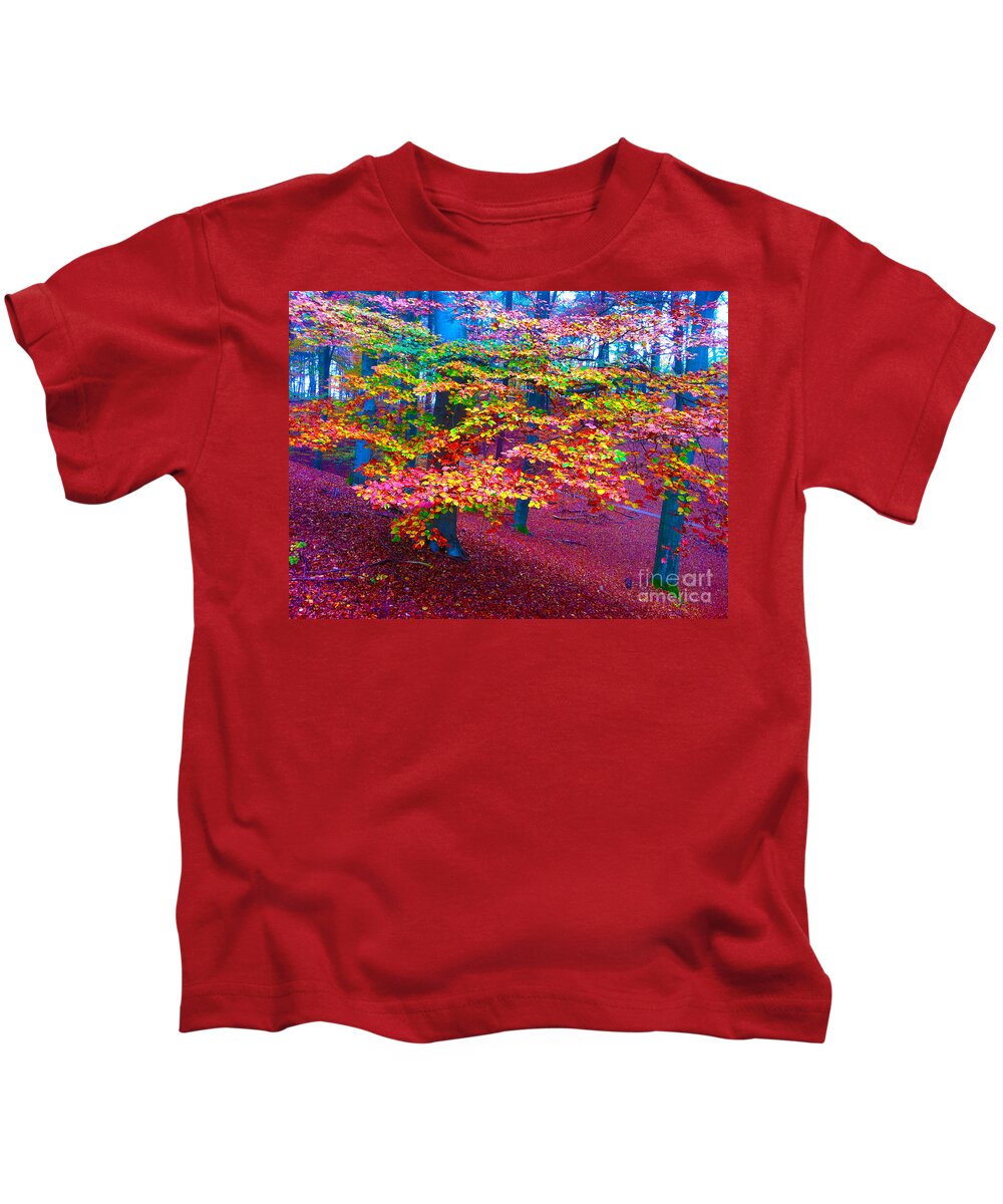 Tree Kids T-Shirt featuring the photograph Forest color leaves by Go Van Kampen