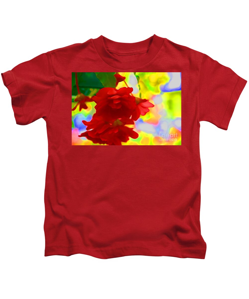 Red Flowers Kids T-Shirt featuring the photograph Garish by Julie Lueders 