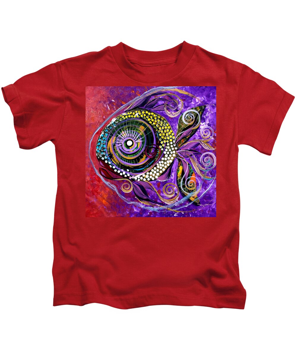 Fish Kids T-Shirt featuring the painting Lovely Lady Fish by J Vincent Scarpace