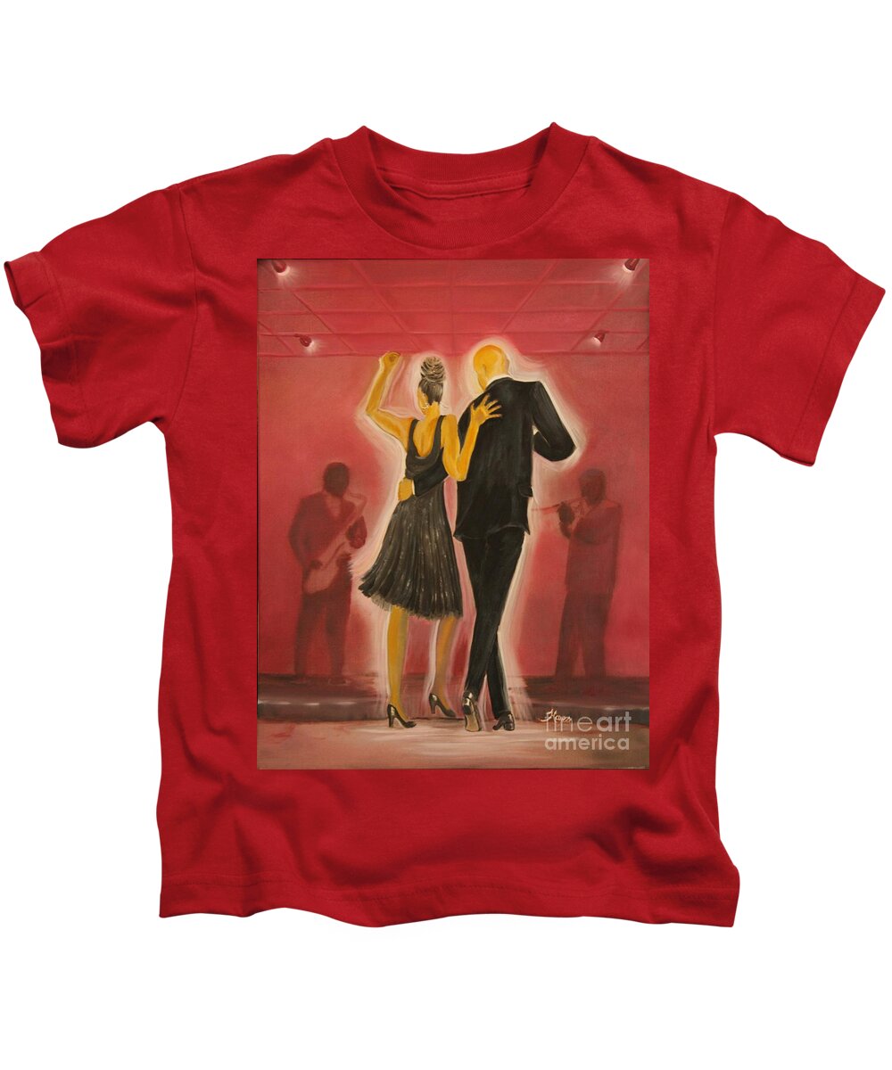 Dance Kids T-Shirt featuring the painting Red Jazz by Barbara Hayes