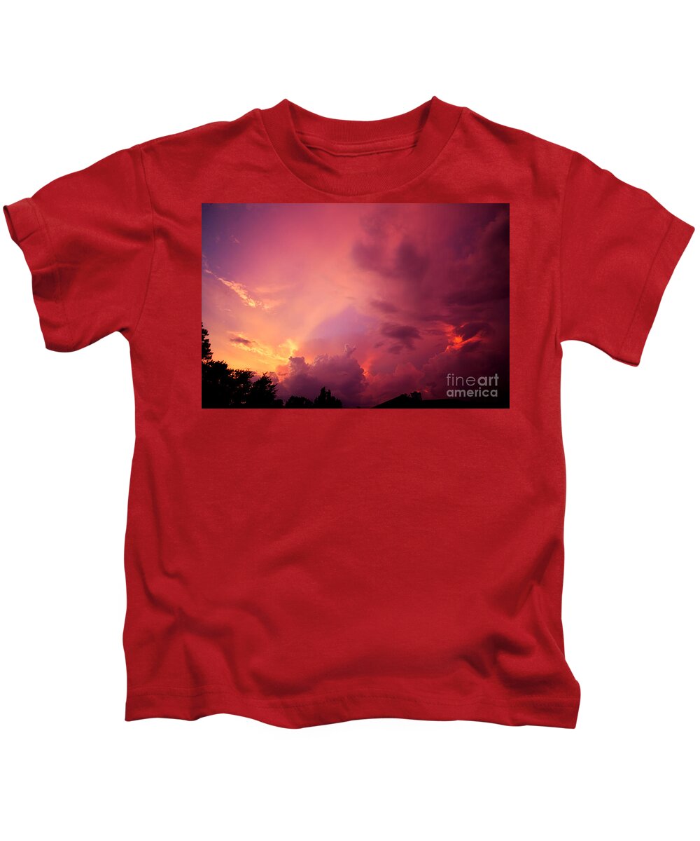Sunset Kids T-Shirt featuring the photograph Sunset Color by Joan McCool