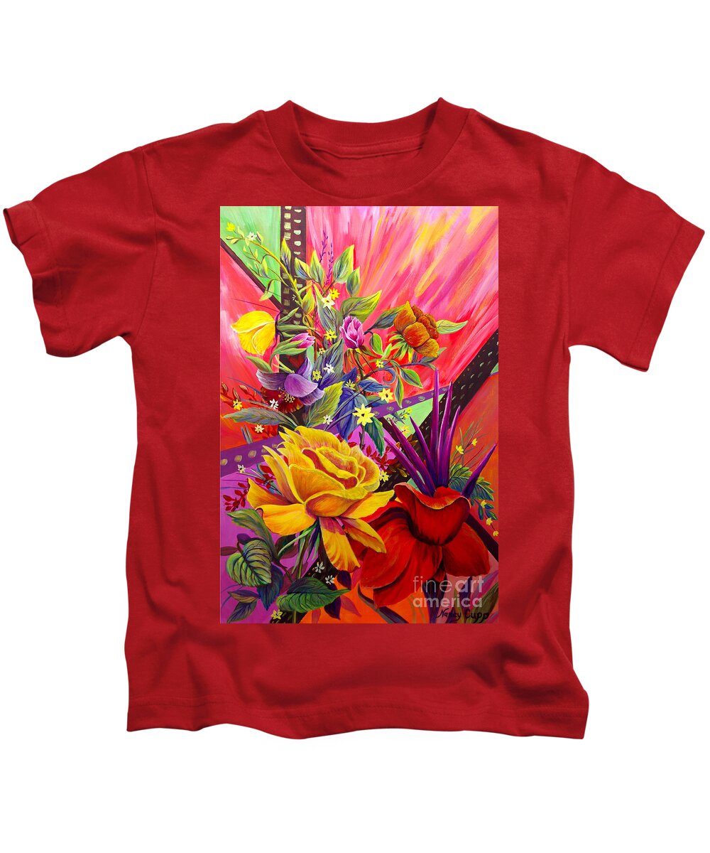 Symphony Kids T-Shirt featuring the painting Symphony by Nancy Cupp
