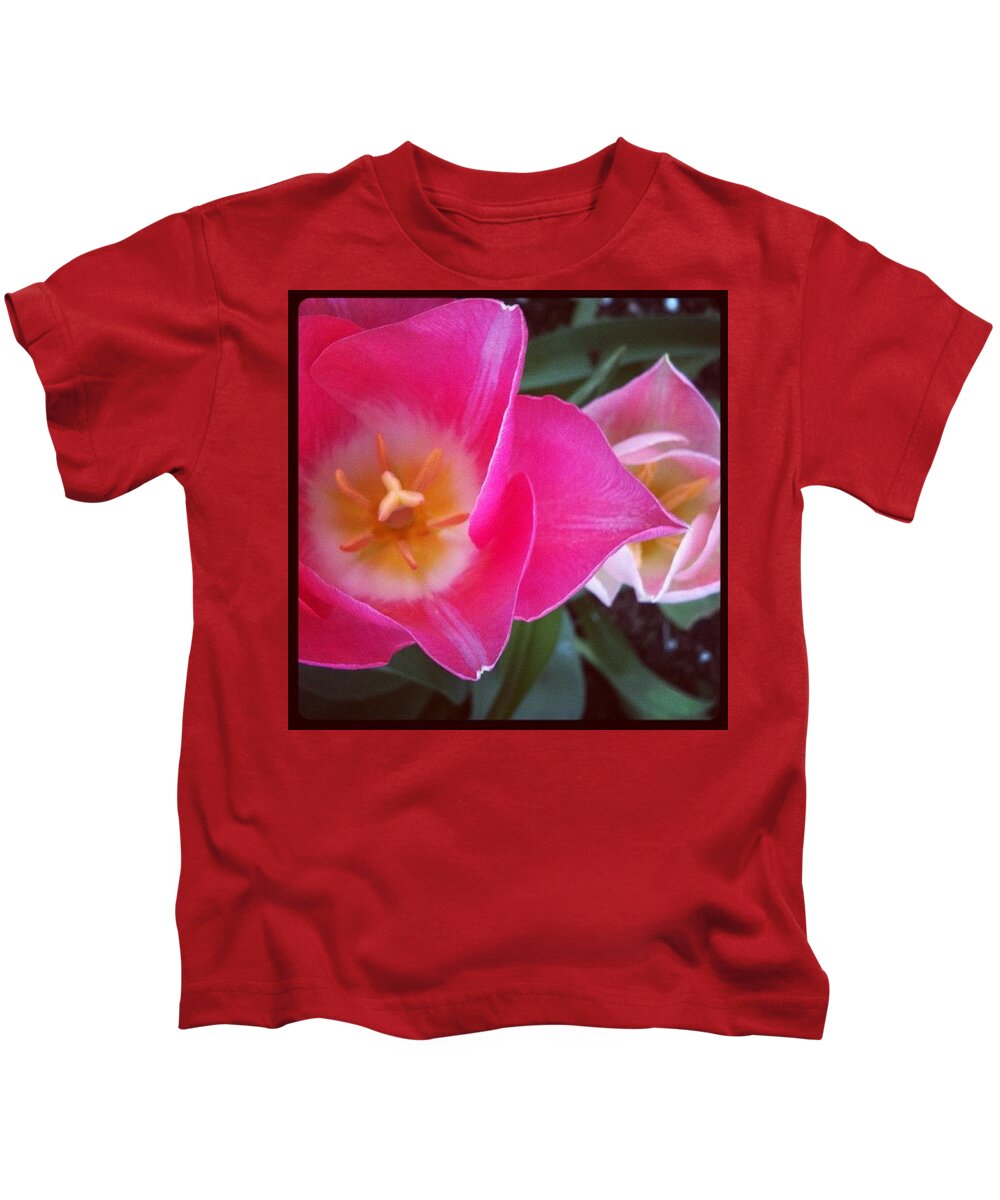 Spectacular_works Kids T-Shirt featuring the photograph Tulip Duo #flowers #tulip #tulips by Anna Porter