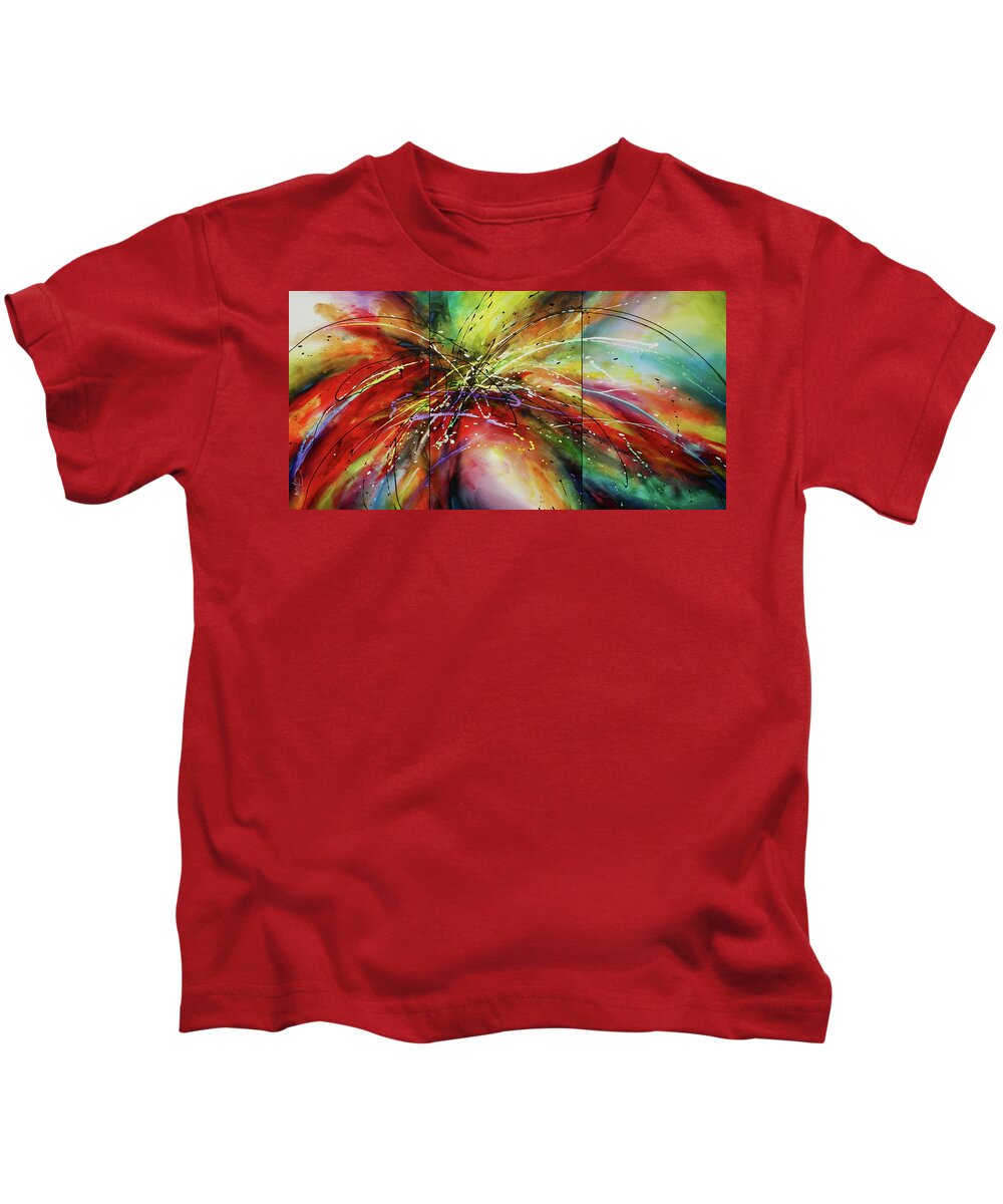 Abstract Kids T-Shirt featuring the painting ' Shattered Forms ' by Michael Lang