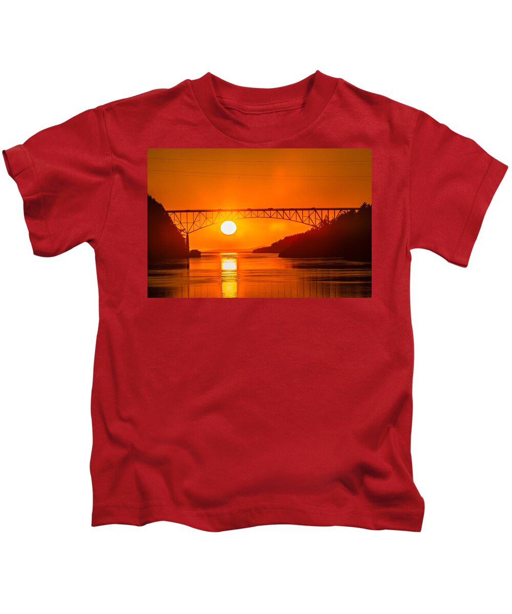 Landscape Kids T-Shirt featuring the photograph Deception Pass Sunset #1 by Hisao Mogi