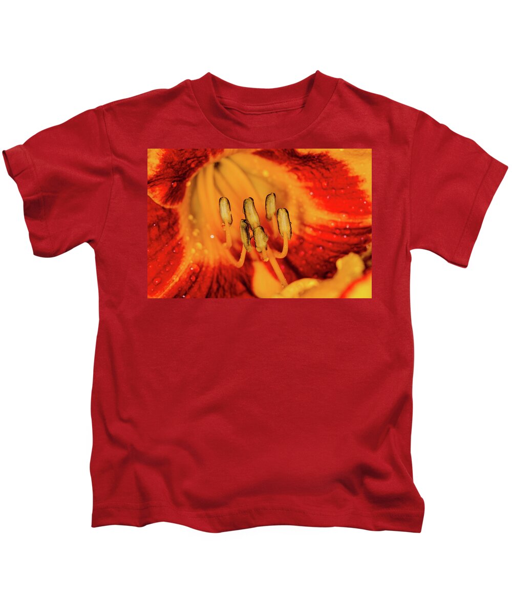 Jay Stockhaus Kids T-Shirt featuring the photograph Inside the Lily #1 by Jay Stockhaus
