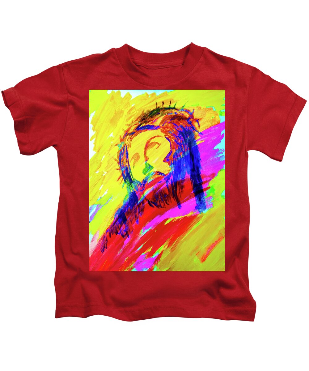 Jesus Kids T-Shirt featuring the painting Jesus #1 by Larry Cirigliano