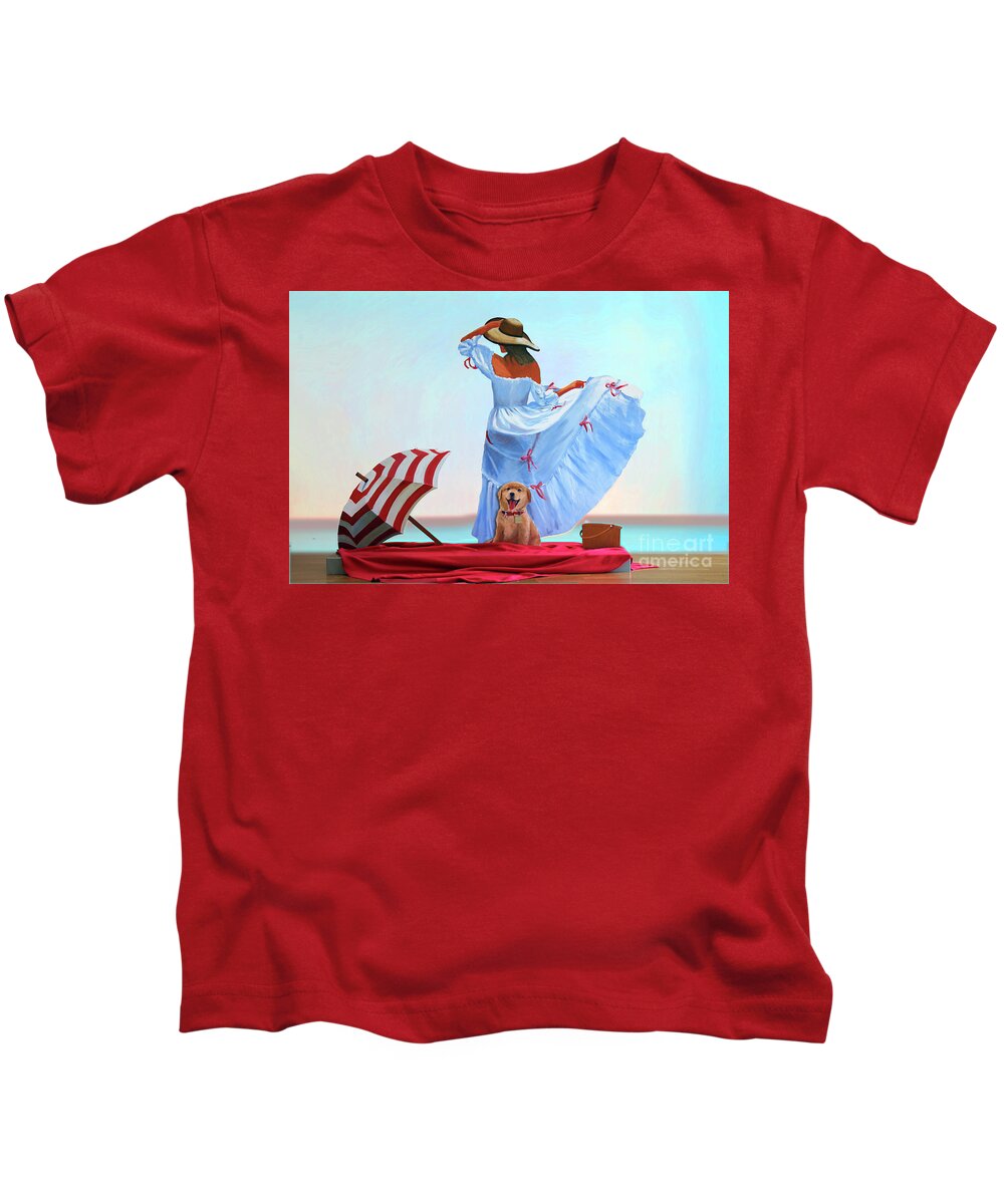 Sculptor Kids T-Shirt featuring the painting Liberty #2 by Candace Lovely