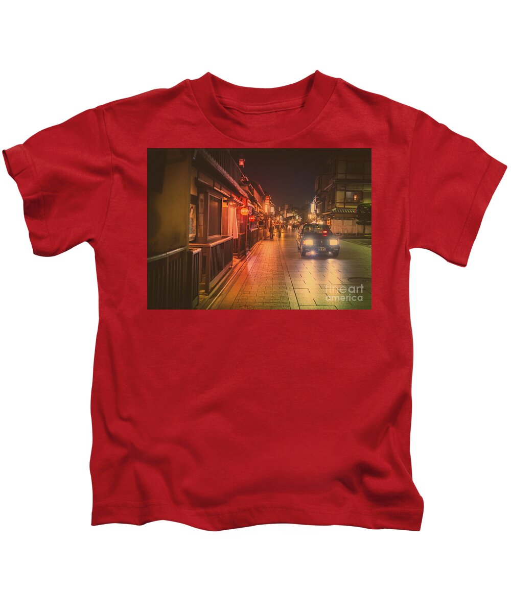 Travel Kids T-Shirt featuring the photograph Old Kyoto, Gion Japan #1 by Perry Rodriguez