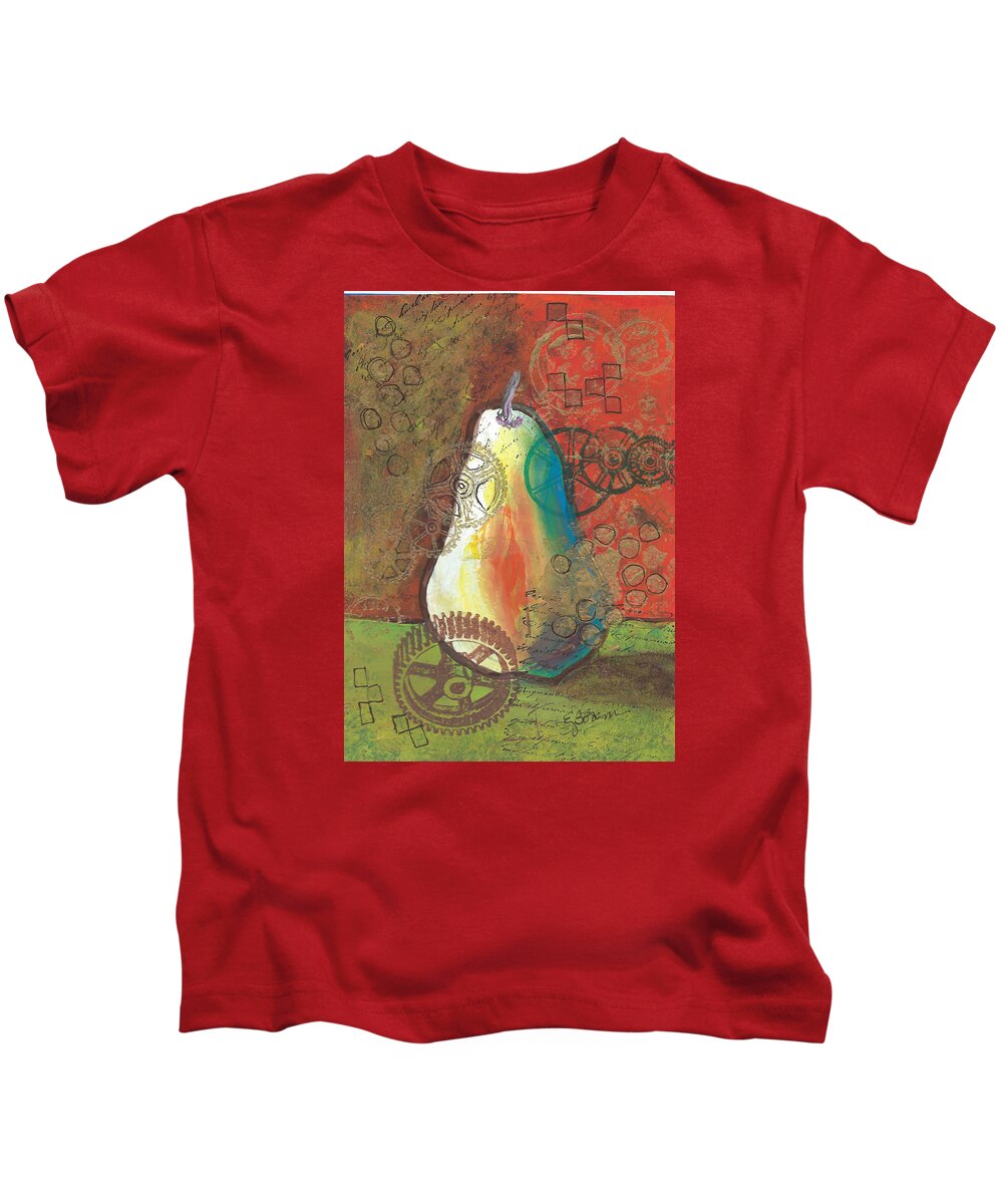 Pear Kids T-Shirt featuring the painting Pear 8 by Elise Boam