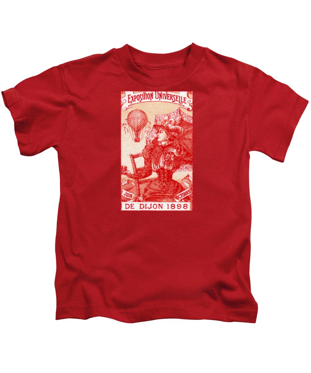 France Kids T-Shirt featuring the painting 1898 Dijon France International Expo by Historic Image