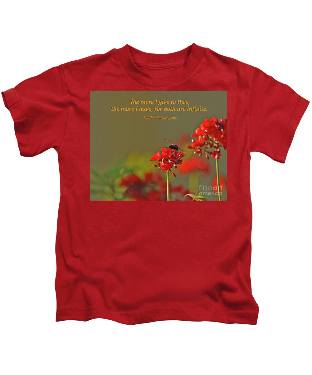 William Shakespeare Kids T-Shirt featuring the photograph 28- The more I give to thee by Joseph Keane