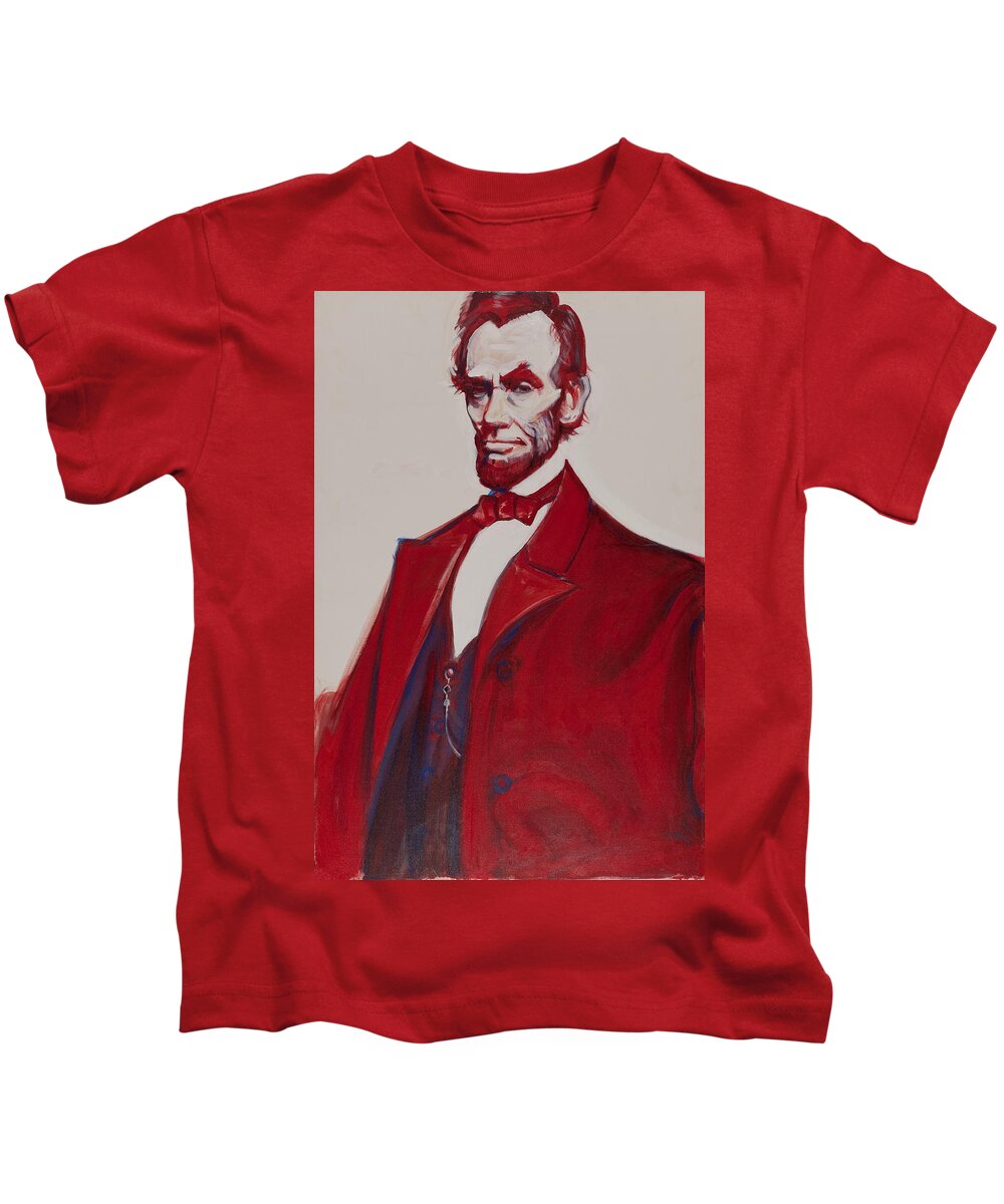 Abraham Lincoln Kids T-Shirt featuring the painting Abe by John Reynolds