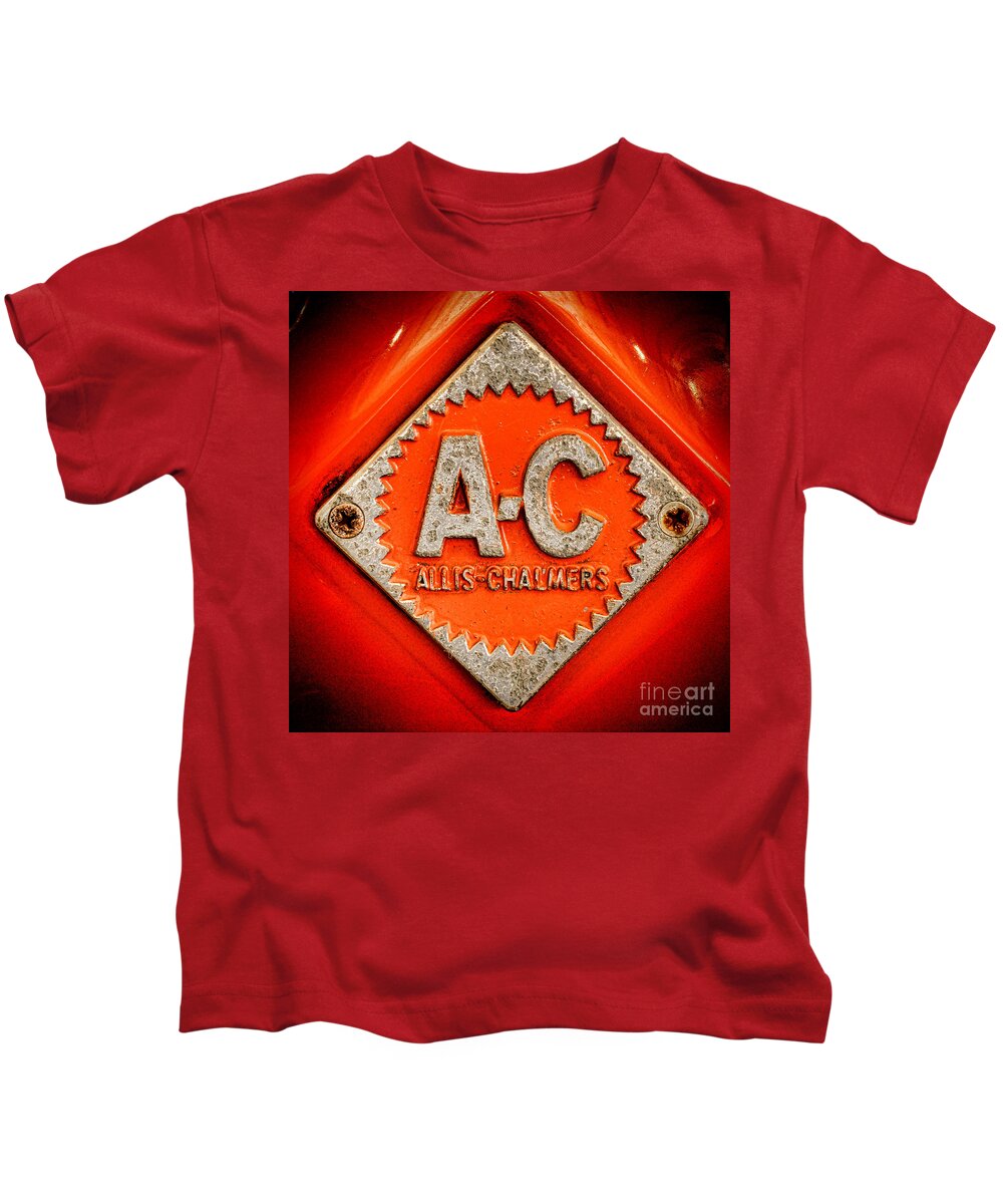 Allis Kids T-Shirt featuring the photograph Allis Chalmers Badge by Olivier Le Queinec