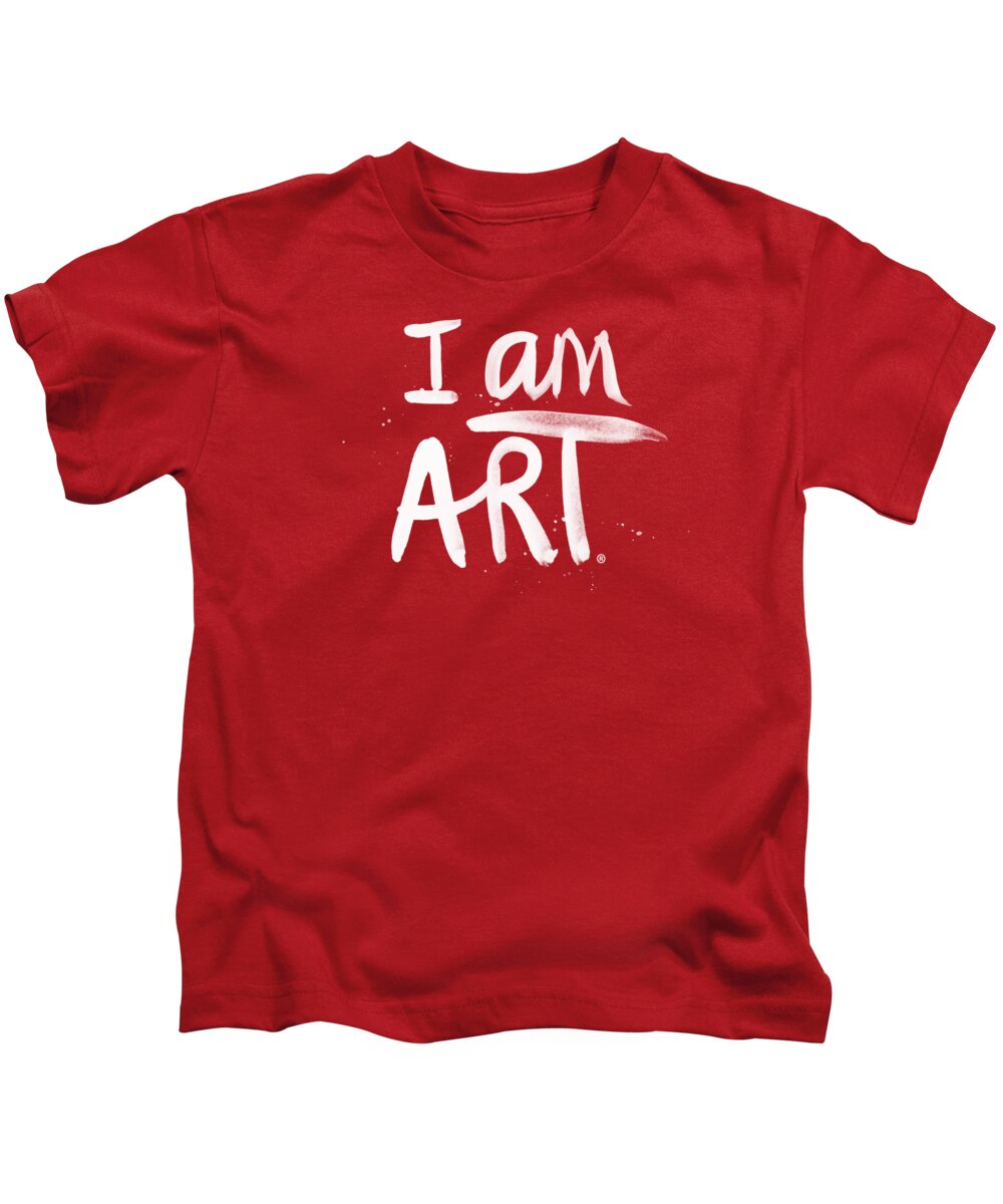 I Am Art Kids T-Shirt featuring the mixed media I Am Art- Painted by Linda Woods