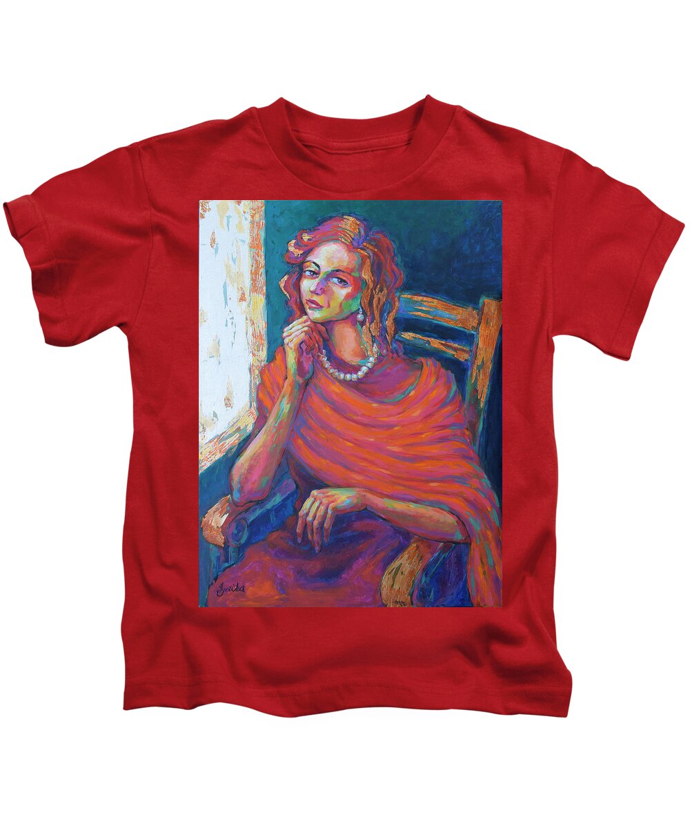 Original Painting Kids T-Shirt featuring the painting Awaiting Change by Jyotika Shroff
