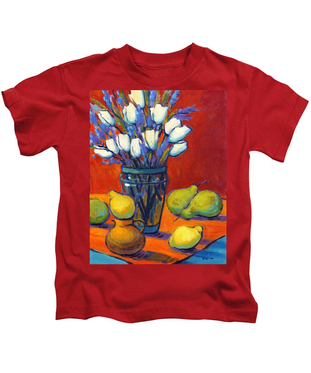 Tulips Kids T-Shirt featuring the painting Balancing Act by Konnie Kim