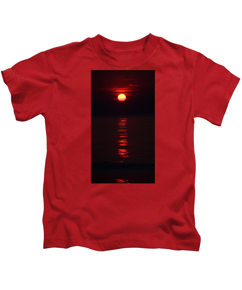 Sunrise Kids T-Shirt featuring the photograph Burnt Orange Sunrise by Lawrence S Richardson Jr